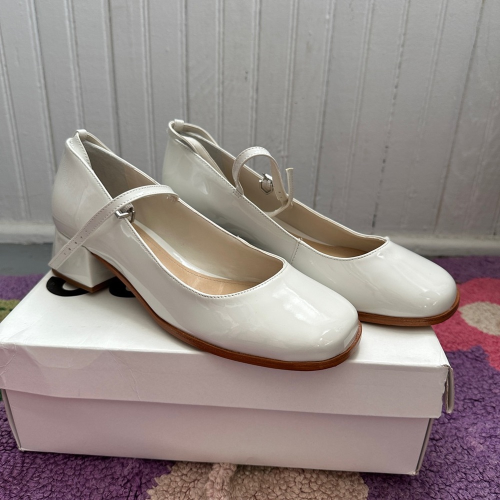 White Mary Jane heel women’s shoes